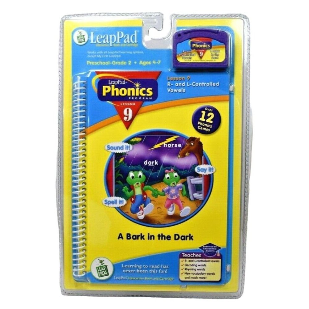 Leap Frog Leap Pad Phonics Book and Cartridge A Bark in the Dark Lesson 9 new